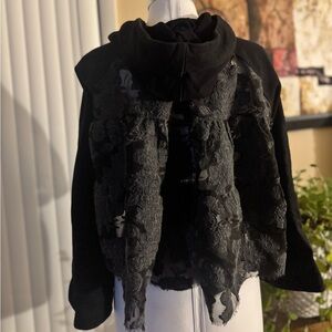 Sea New York hoodie with insane lace appliqué back panel